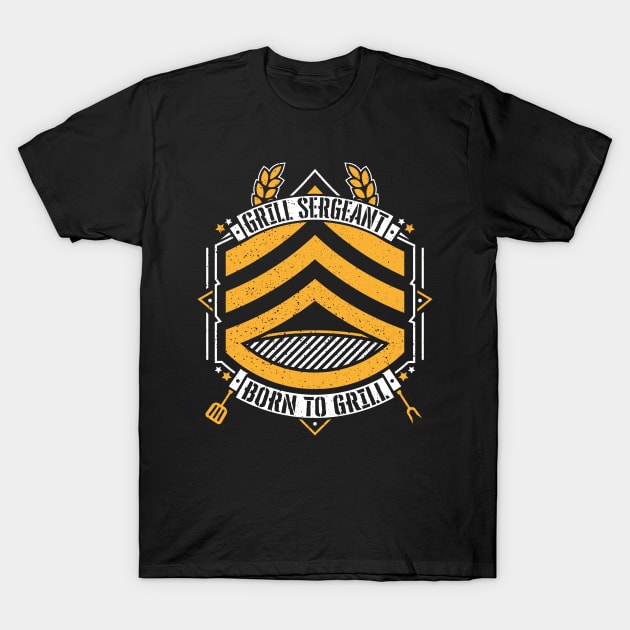 Grill Sergeant - Born to Grill BBQ T-Shirt by RetroReview